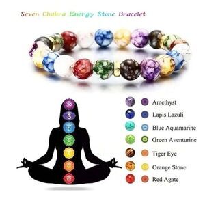 3for$20 7 Chakra Reiki Healing Stone Bracelet Yoga Balance Energy